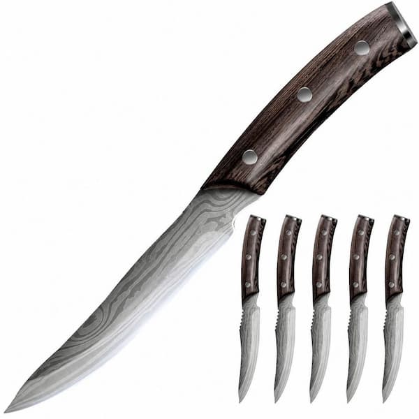 Anqtovp 4.8 in. High Carbon Stainless Steel Full Tang Non-Serrated