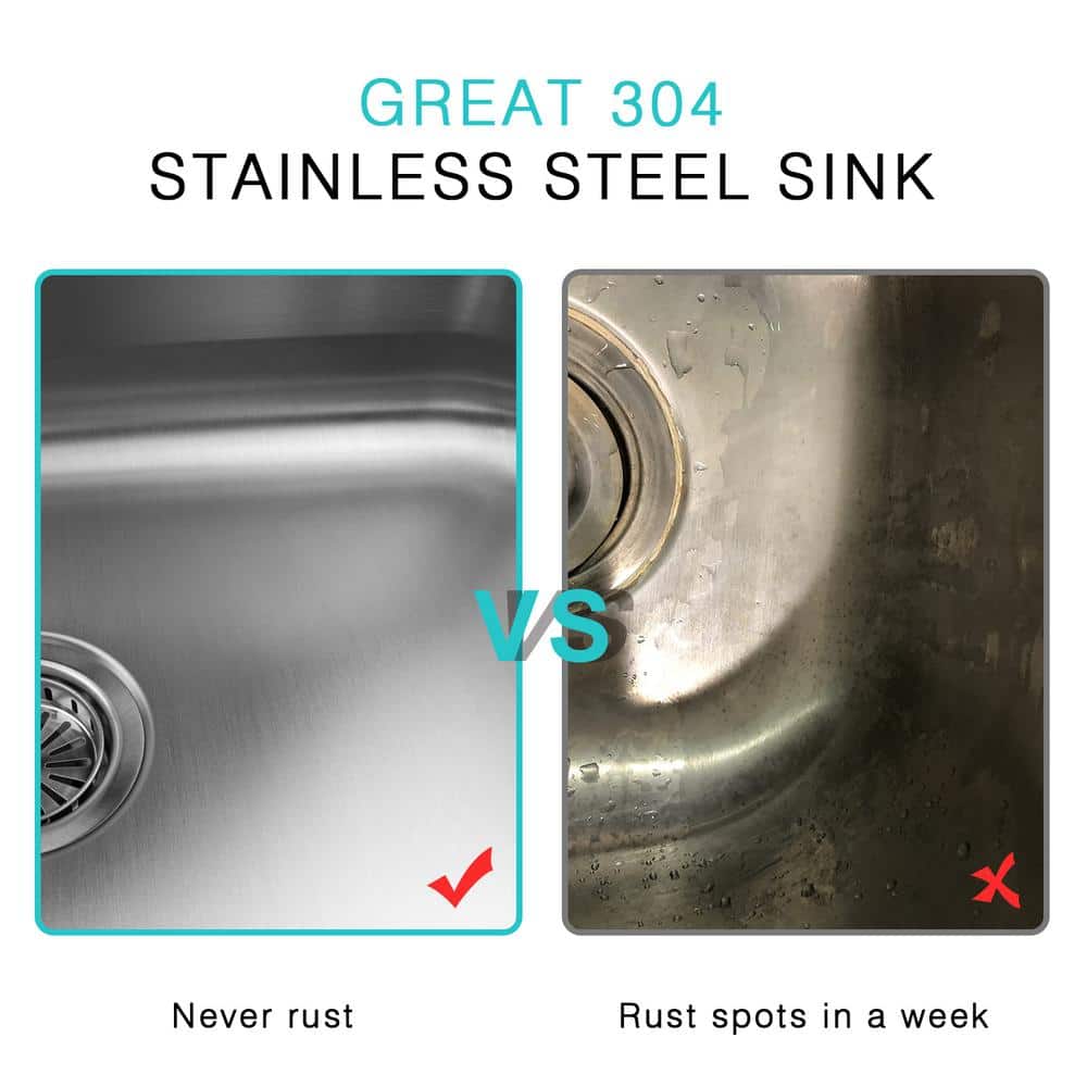 25" x 22" Stainless Steel Single Bowl Kitchen Sink with Accessories