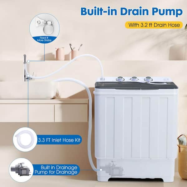 E. ENERGY WASH PACK 2個セット Elexnux 3 cu. ft. Compact Top Load Twin Tub Washer with