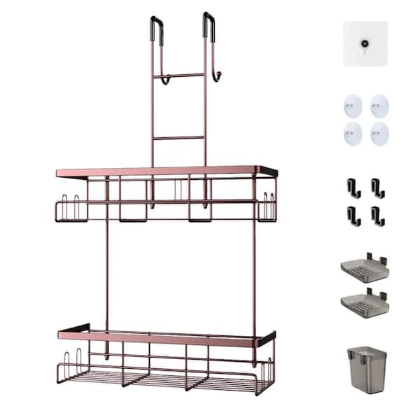 Over the Door Shower Caddy Hanging for Inside, Rustproof Hanging Shower Caddy for Shower Organizer, No Drilling, Bronze