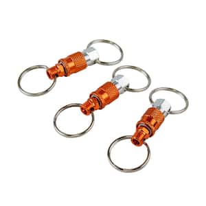 Pull Apart Coupler Keychain with 2-Split Rings (3-Pack)