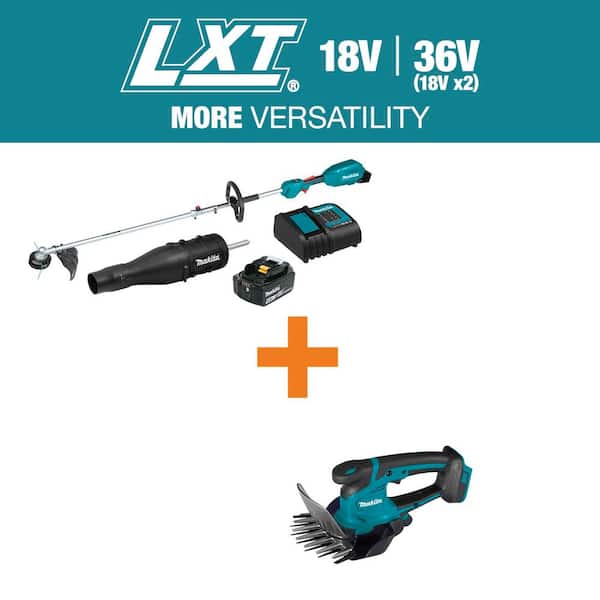 LXT 18V Brushless Couple Shaft Power Head Kit w/ String Trimmer & Blower Attachments, 4. 0Ah w/ bonus LXT Grass Shear