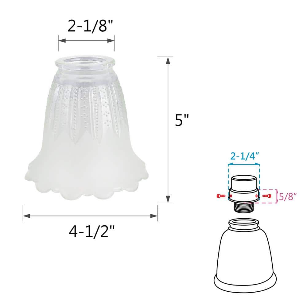 Clear and Frosted Mini Bell Glass Shades, 4-Pack
