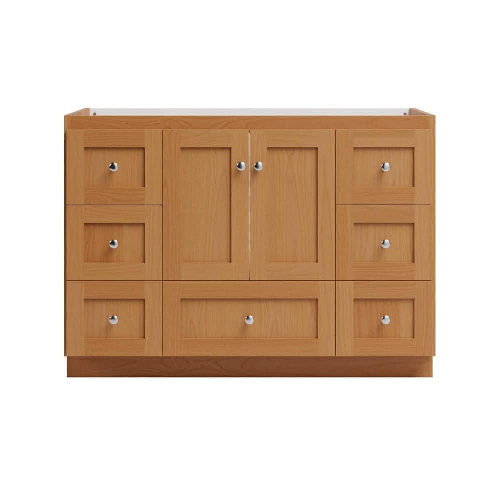 Shaker 48 in. W x 21 in. D x 34.5 in. H Bath Vanity Cabinet without Top in Natural Alder price history on PriceWatchPro