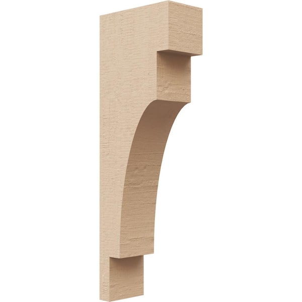 Ekena Millwork 2 in. x 12 in. x 4 in. Series 2 Thin Mediterranean Rough Cedar Woodgrain Timberthane Polyurethane Corbel, Primed Tan