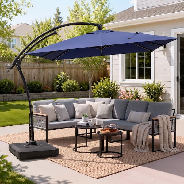 9' rectangular patio umbrella 11.5 ft. x 11.5 ft. Umbrella Double Top Octagon in Black