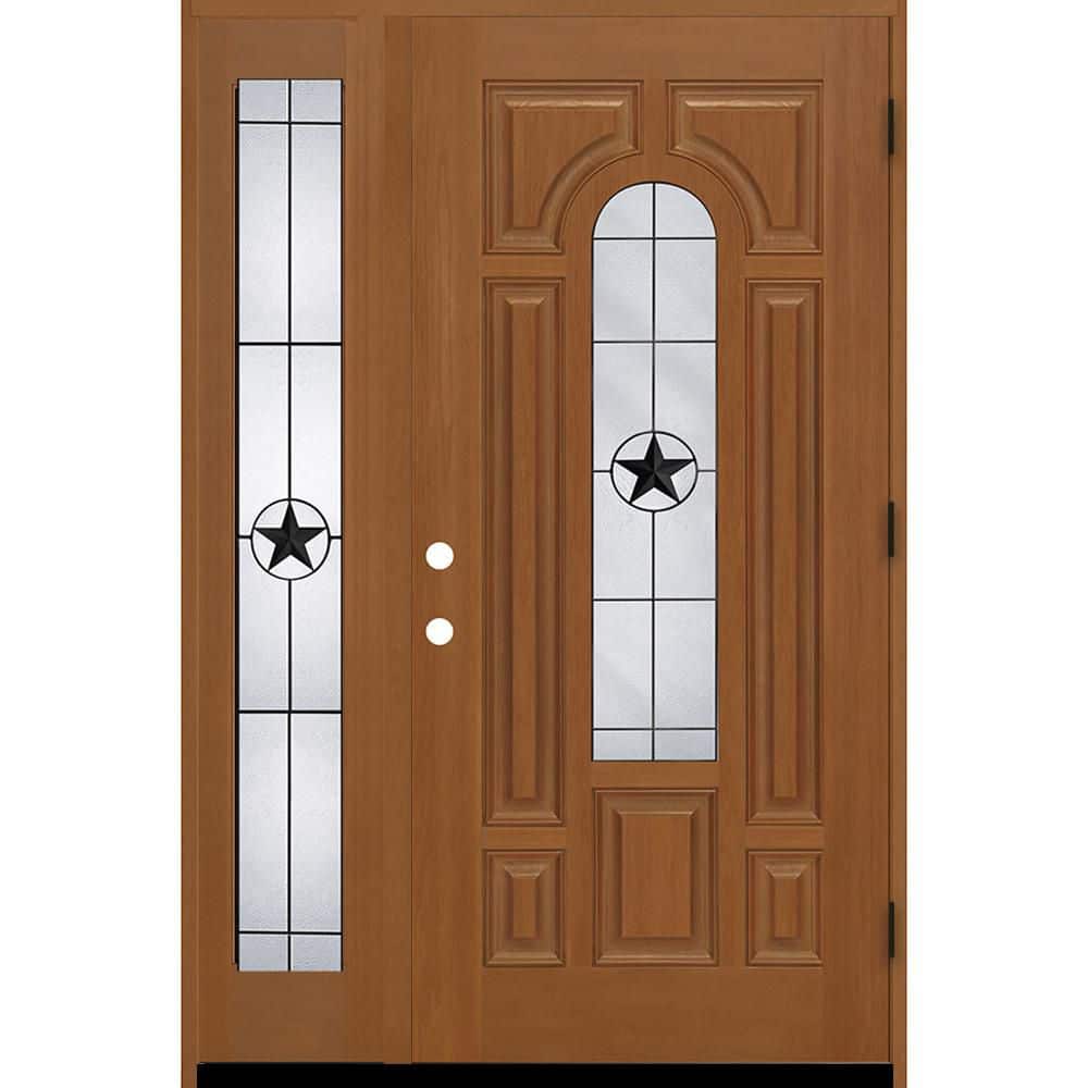 Regency 51 in. x 80 in. CenterLite Alamo Glass LHOS AtmWh Mahogany Fiberglass Prehung Front Door w/12in-Full SL 4-9/16 price history on PriceWatchPro