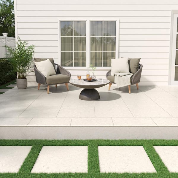 MSI Livingstyle Pearl 2 cm. x 24 in. x 24 in. Matte Porcelain Stone Look Paver (8 sq. ft./Case)