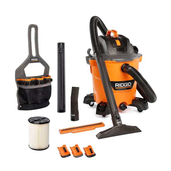 12 Gal. 5.0 Peak HP NXT Shop Vacuum HD1200 Wet Dry Vac with Filter, Locking Hose, Attachments and Accessory Storage Bag