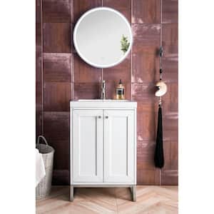 Chianti 23.6 in. W x 18.1 in. D x 35.5 in. H Bath Vanity in Glossy White with White Glossy Top