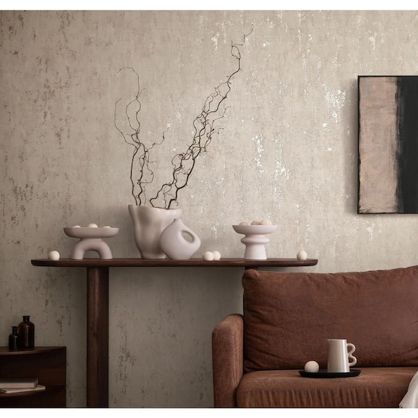 City Romance Collection Gold Metallic Industrial Distressed Metallic Finish Vinyl on NonWoven NonPasted Wallpaper Sample