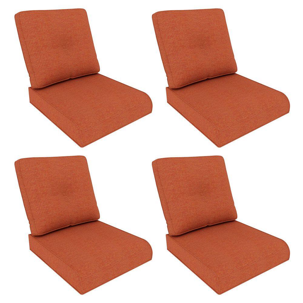 22 in. x 24 in. 8-Piece Replacement Outdoor Lounge Chair Cushion in Orange price history on PriceWatchPro