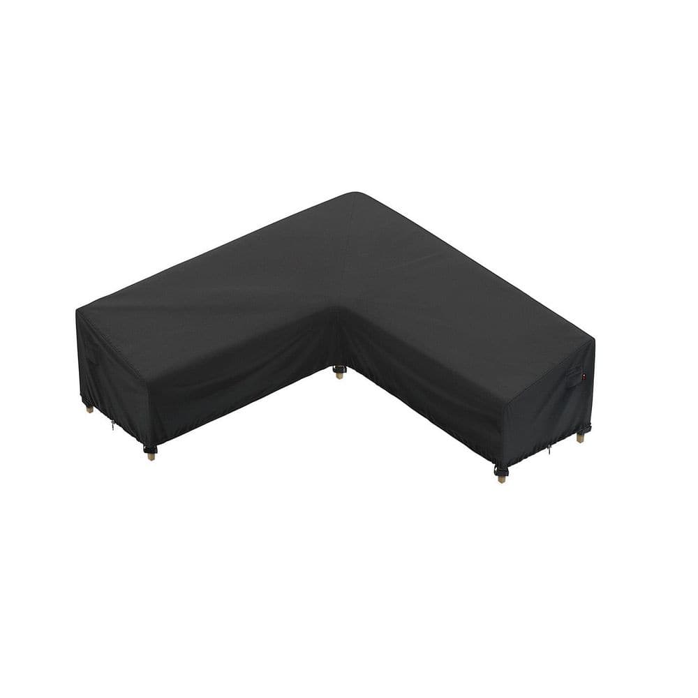 SenQWFa 85 x 85 Inch Black Outdoor L-Shaped Patio Sofa Cover