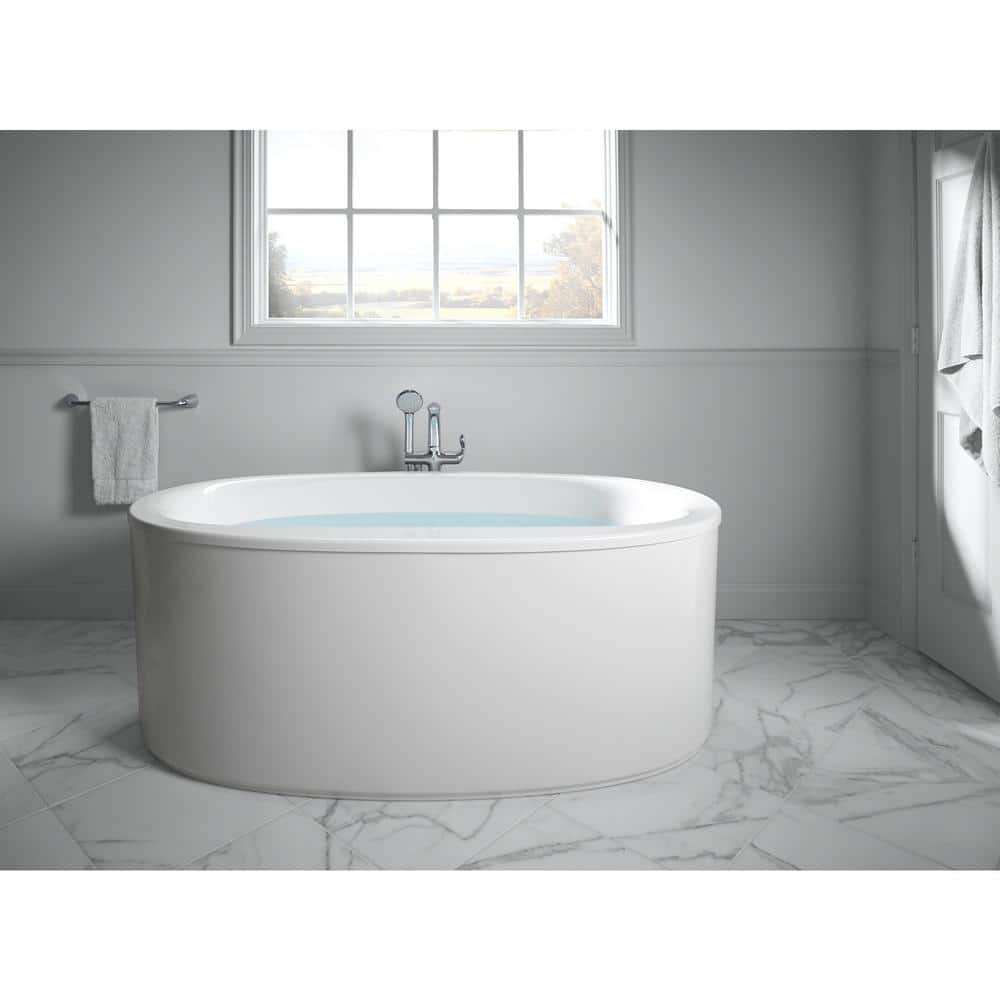 Sunstruck 66" White Acrylic Freestanding Soaking Bathtub