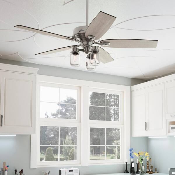 Indoor Brushed Nickel Ceiling Fan 