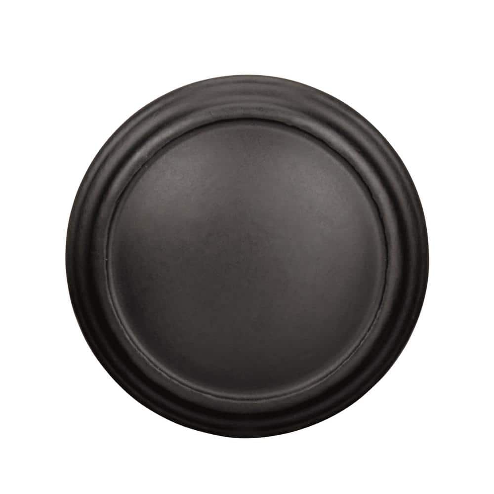 Industrial Black Bronze Round Cabinet Knob with Mounting Hardware