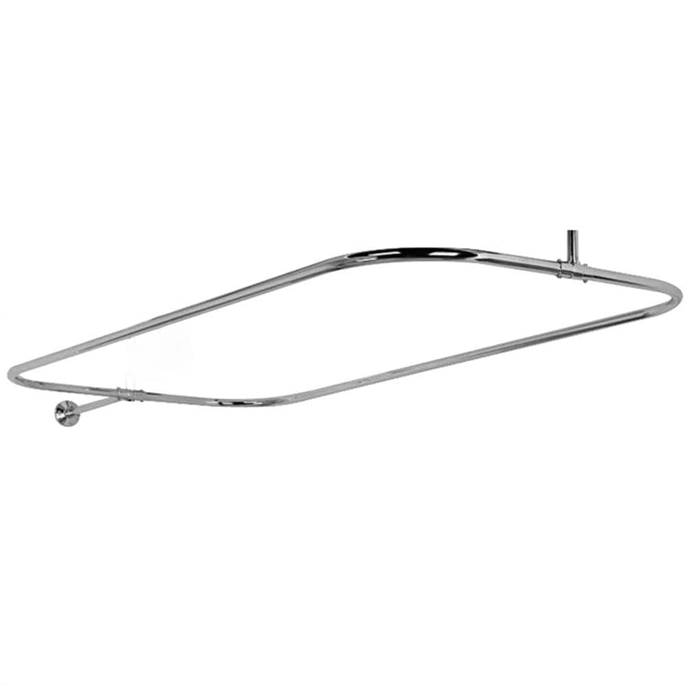 Polished Chrome 3-Handle Wall Clawfoot Tub Faucet with Porcelain Lever