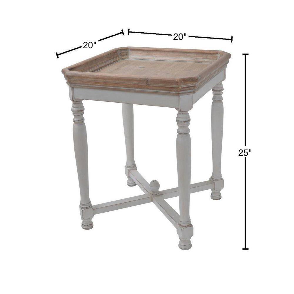 Alcott Aged White Square Side Table - thumbnail 3