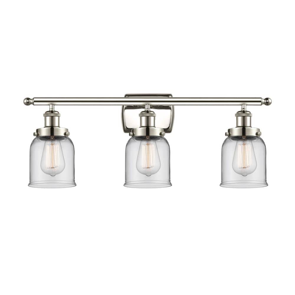 Bell 26 in. 3-Light Polished Nickel Vanity Light with Glass Shade price history on PriceWatchPro