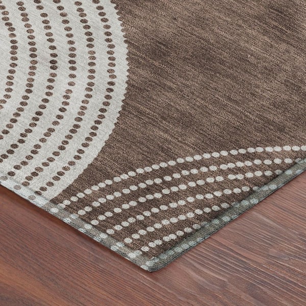 Mayfield Premium Machine Washable Abstract AMF2275 Beige 2 ft. x 3 ft. Accent Rug