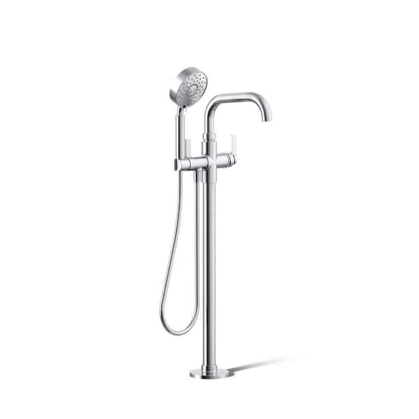 Castia By Studio McGee Single-Handle Freestanding Tub Faucet Bath Filler Trim With Handshower in. Polished Chrome