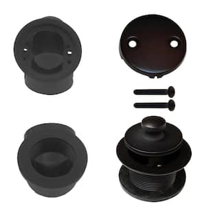 Sch. 40 ABS 1-1/2 in. Course Thread Plumber's Pack Twist Close Bathtub Drain with Two-Hole Elbow, Oil Rubbed Bronze