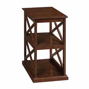 Coventry 14 in. W Espresso Rectangle Wood Chairside End Table with Shelves
