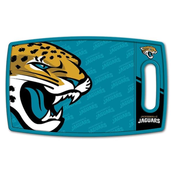 NFL Jacksonville Jaguars Logo Series Cutting Board 9in x 0.5in- Rectangle- Manufactured Wood and polypropylene
