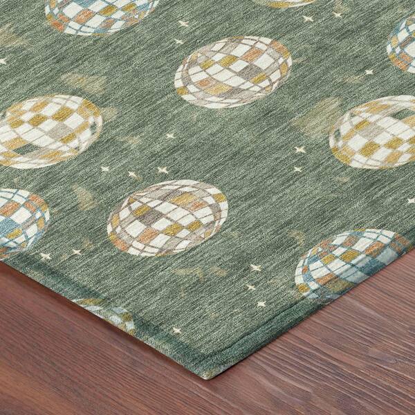 Chantille Machine Washable Indoor/Outdoor Abstract ACN2690 Basil 10 ft. x 14 ft. Area Rug