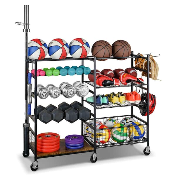 LTMATE 180 lbs. Weight Capacity Yoga Mat Storage Home Gym Workout Equipment  Storage Rack Multifunction Equipment Rack HDM743DM - The Home Depot
