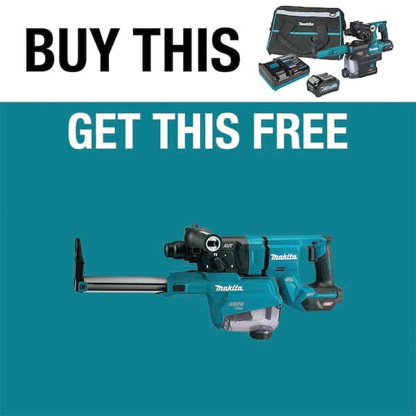 40V max XGT Brushless 1-1/8 in. Cordless Rotary Hammer Kit with Extractor, AFT, AWS Capable (4.0Ah)