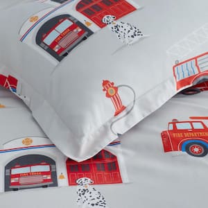 Company Kids Fire Station Organic Cotton Percale Pillowcase (Set of 2)