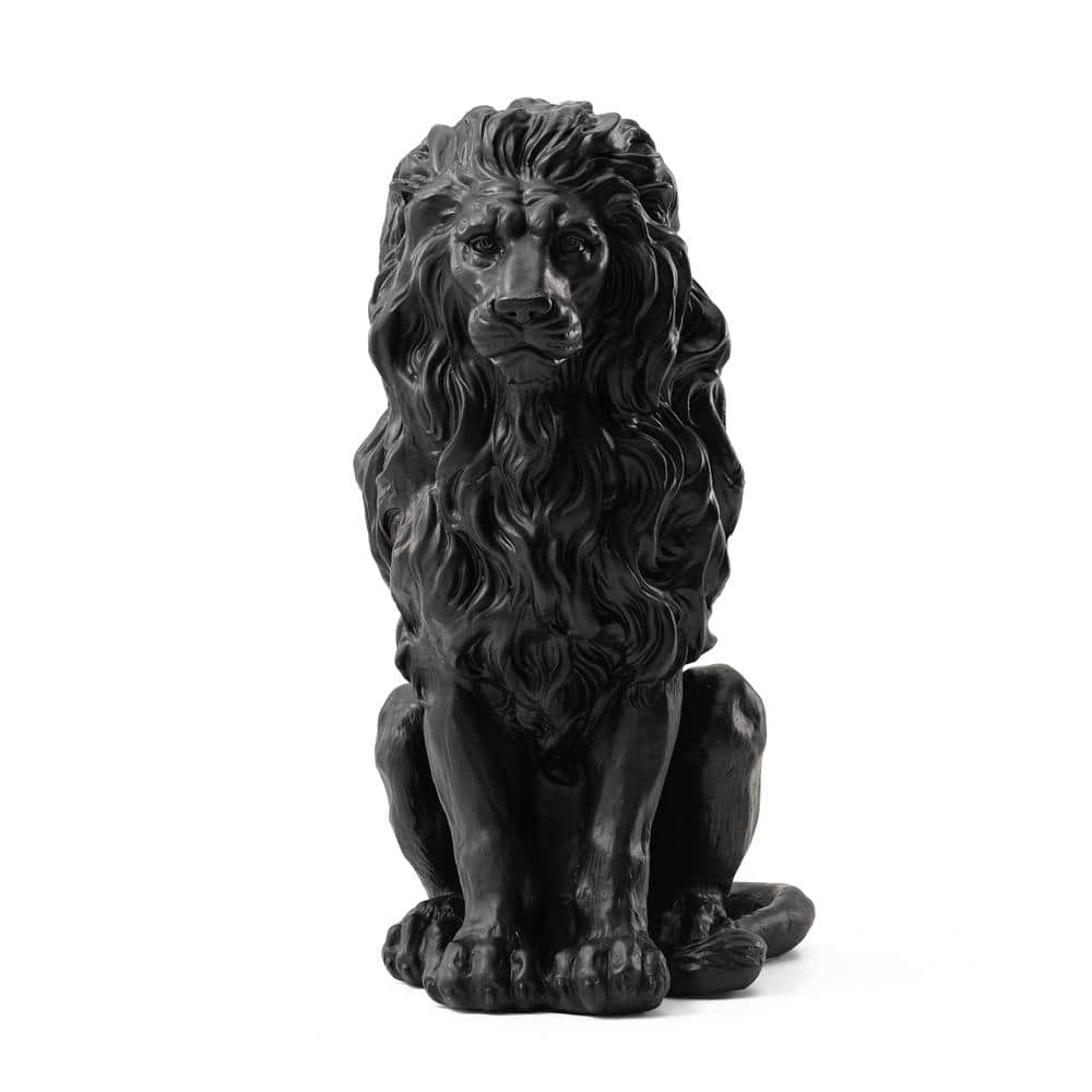 Black hotsell Colored Lion Statue On Pedestal