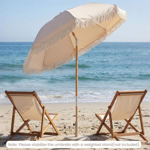 6 ft patio umbrella with stand Punchau Outdoor - Aqua Market Umbrella, Easy Open/Close button tilt for optimal angle coverage throughout the day 6.5ft Square Tilting Orange Patio