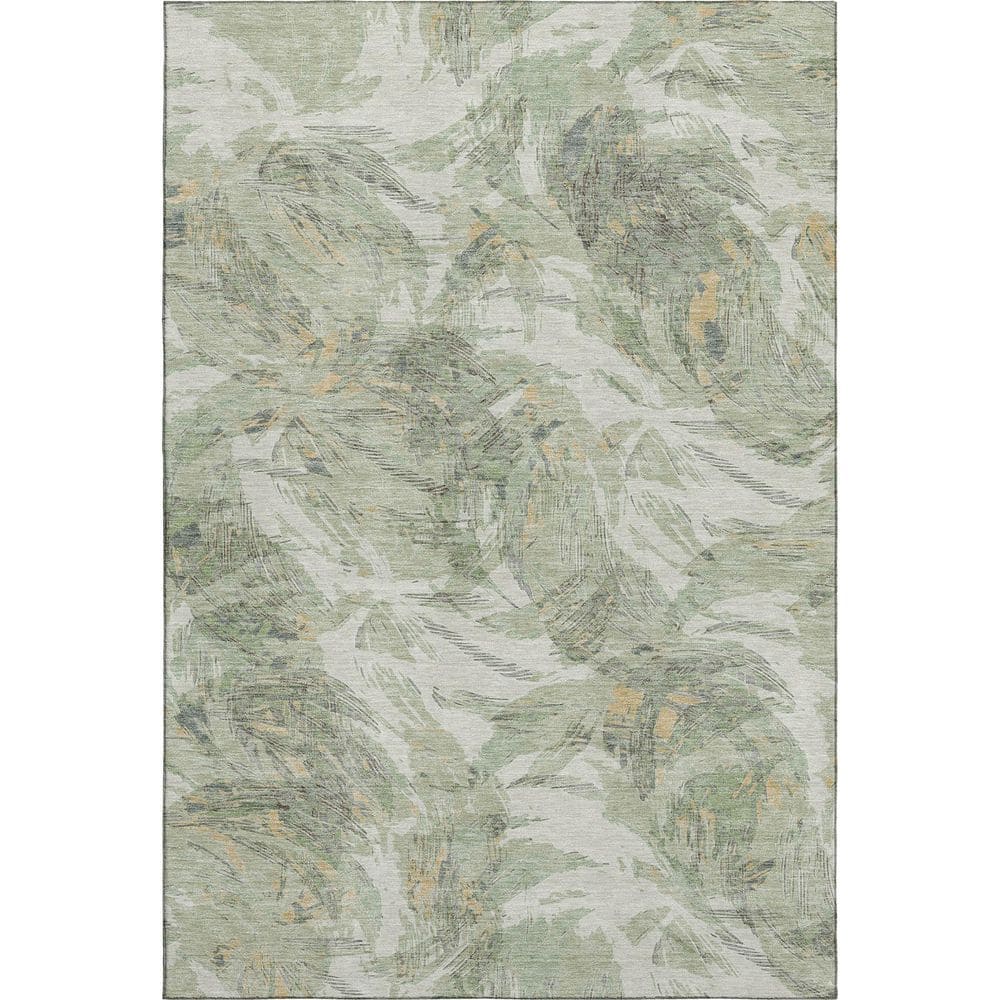 Mayfield Premium Machine Washable Abstract AMF2387 Celery 5 ft. x 7 ft. 6 in. Area Rug price history on PriceWatchPro
