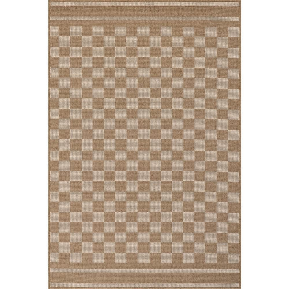 Ivory 8 ft. x 10 ft. Layali Modern Checkered Outdoor Area Rug price history on PriceWatchPro