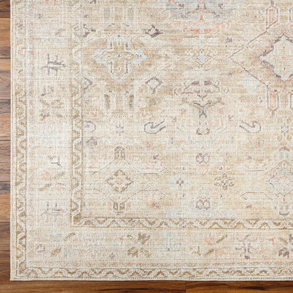 Ivory Rectangular Synthetic Machine-Woven Area Rug 7'9" x 10'