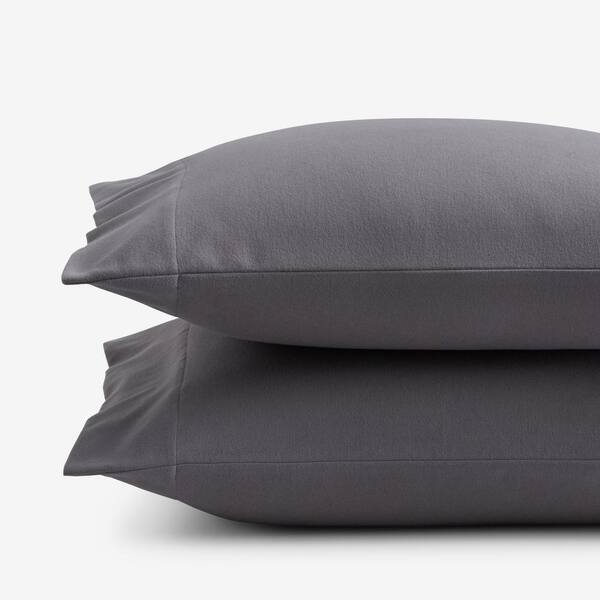 The Company Store Legends Hotel Stone Gray Velvet Flannel Standard Pillowcase (Set of 2)