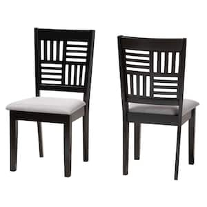 Deanna Grey and Dark Brown Dining Chair (Set of 2)