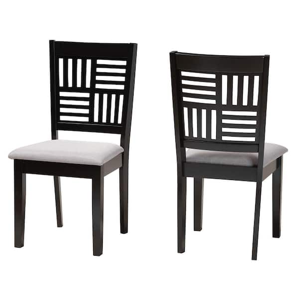 Baxton Studio Deanna Grey and Dark Brown Dining Chair (Set of 2)