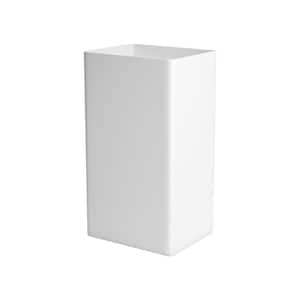 20 in. x 16 in. Rectangle Composite Stone Solid Surface Pedestal Sink in White