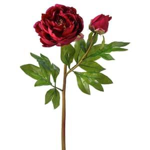 26 in. Red Artificial Peony Flower