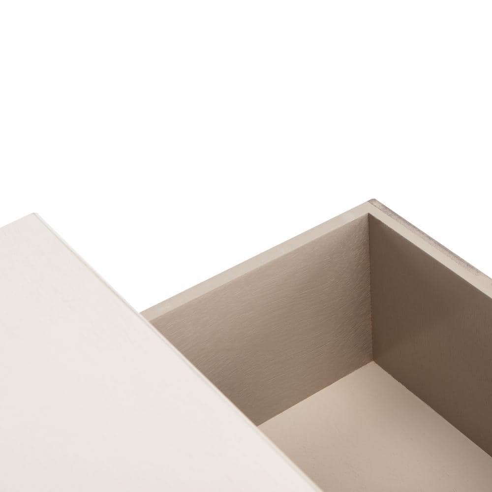 Distressed White and Greige 2-Drawer Console Table with Storage