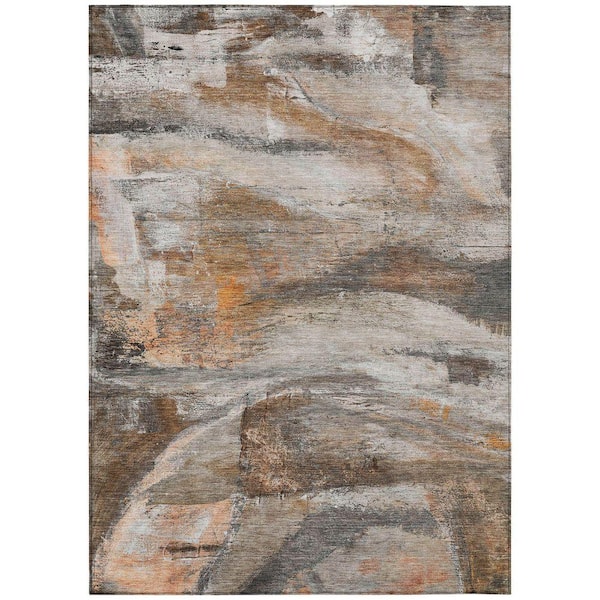 Chantille Machine Washable Indoor/Outdoor Abstract ACN2039 Brown 2 ft. 6 in. x 3 ft. 10 in. Area Rug