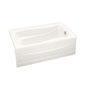 Mariposa 60 in. x 36 in. Soaking Bathtub with Right-Hand Drain in White, Integral Flange