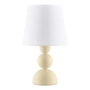 Sweetoak 14 in. 1-Light Yellow Resin Table Lamp with Fabric Drum Shade