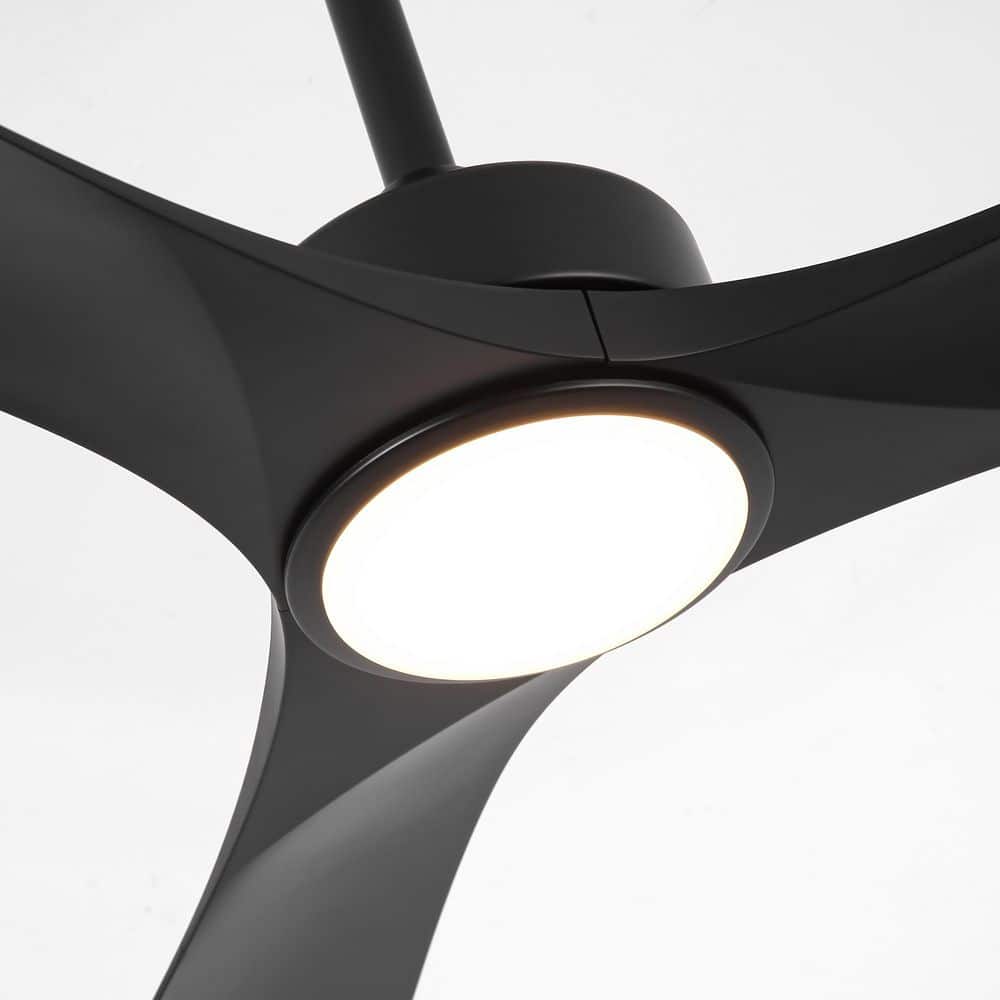 60" Black Industrial Ceiling Fan with LED Light and Remote