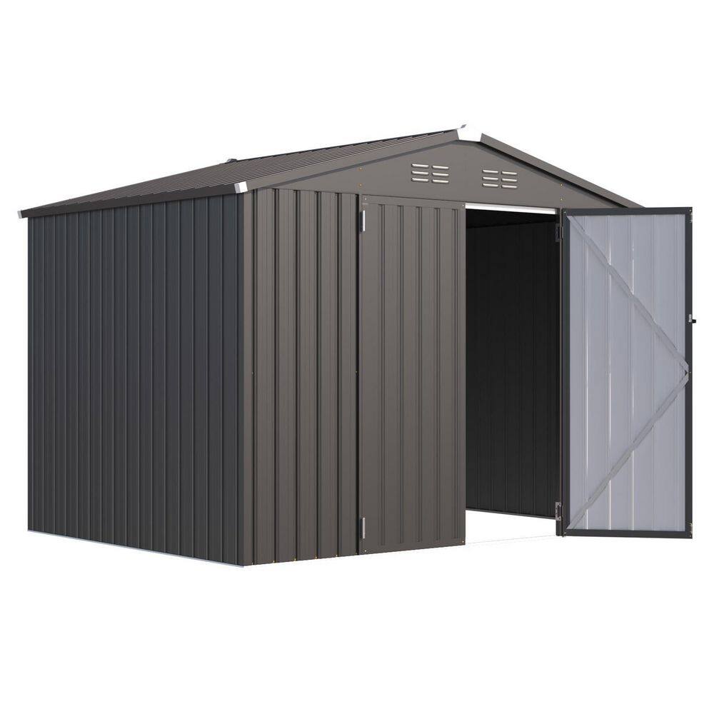 Gray 6 ft. W x 8 ft. D Metal Shed, Outdoor Storage Cabinet with 2 Door (48 sq. ft. ) price history on PriceWatchPro