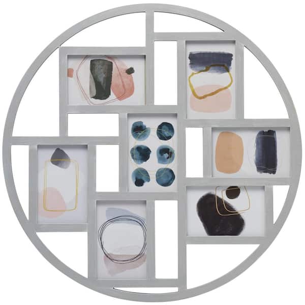 Melannco 22.8 in. 7 Opening Collage Picture Frame, Gray