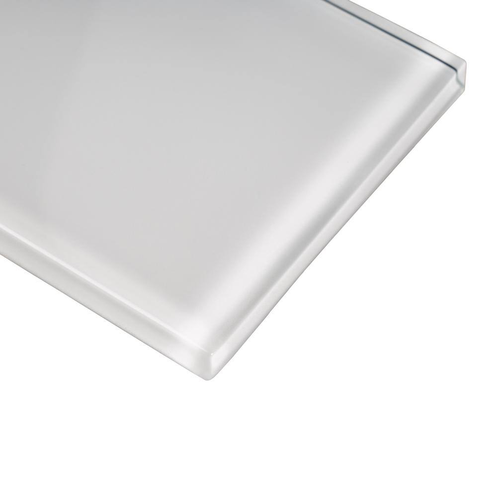 White Glossy Glass Subway Wall Tile 3x6 Inch 40-Pack